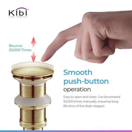 Kibi Circular Single Handle Bathroom Vessel Sink Faucet with Pop Up Drain C-KBF1009BG-KPW101BG